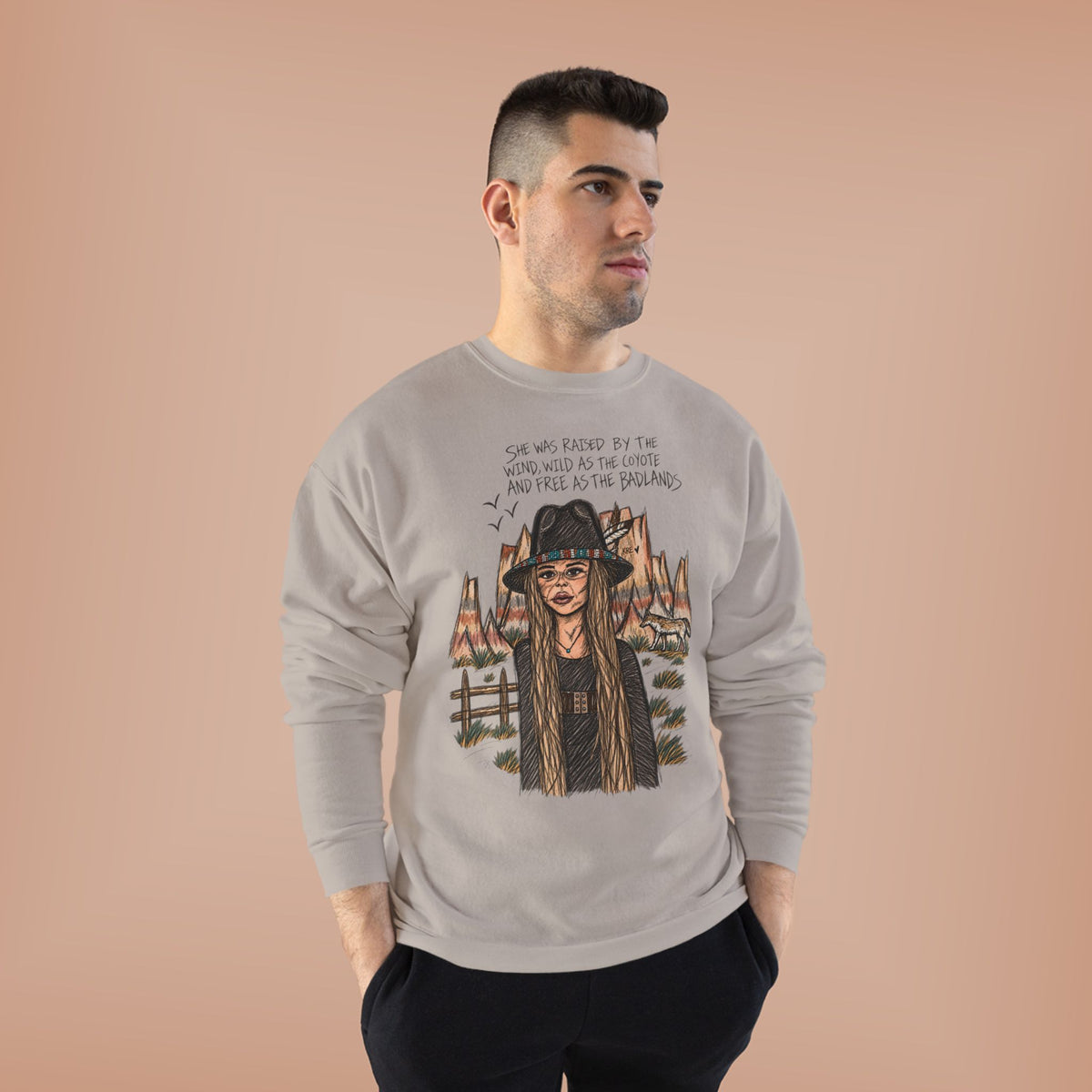 She was as free as the badlands crewneck