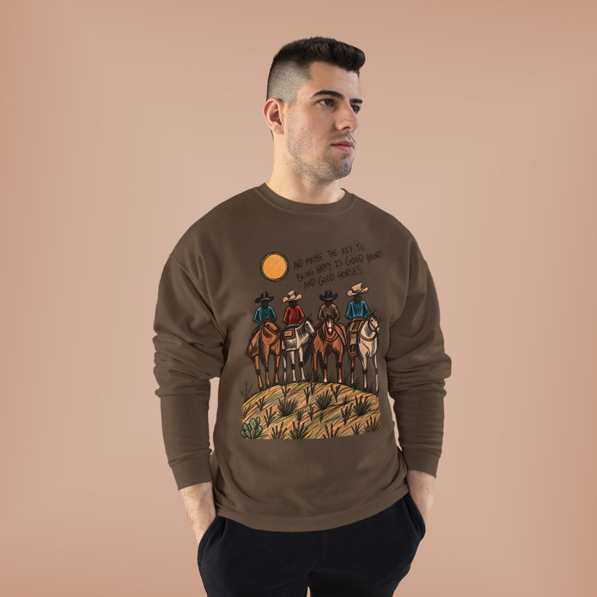 Good friends and good horses crewneck