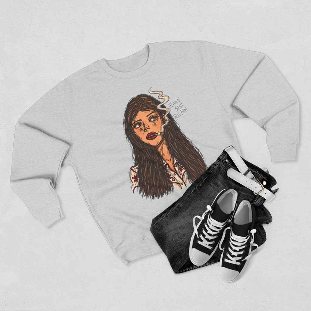 Heaven sent. Hell bound. Crewneck