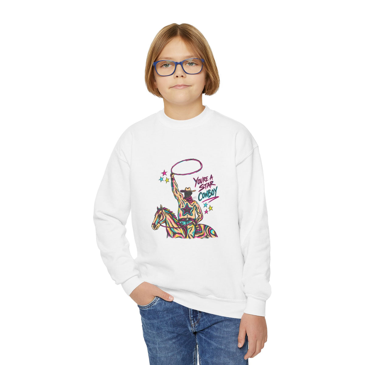 You're a Star Cowboy — Youth Crewneck Sweatshirt