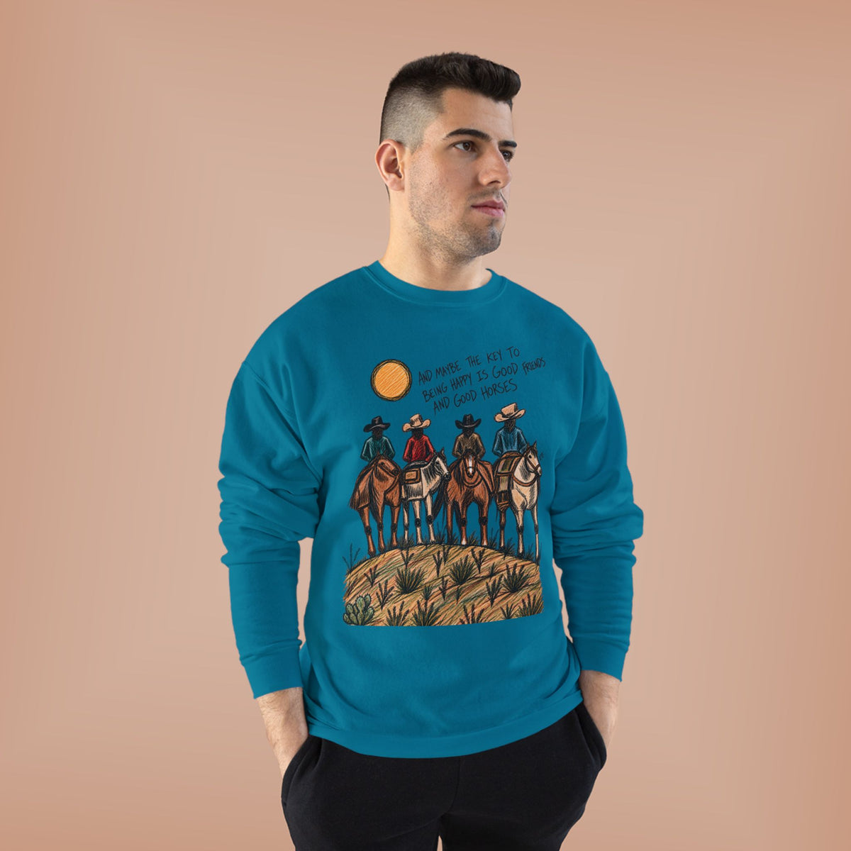 Good friends and good horses crewneck