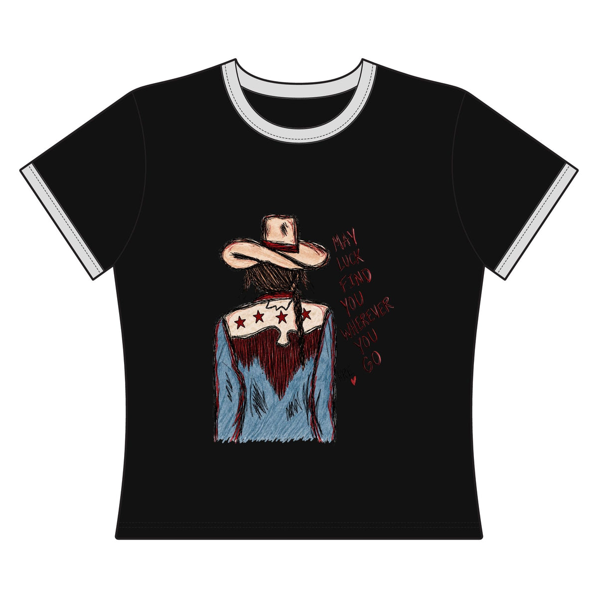 May luck find you cowgirl ringer tee