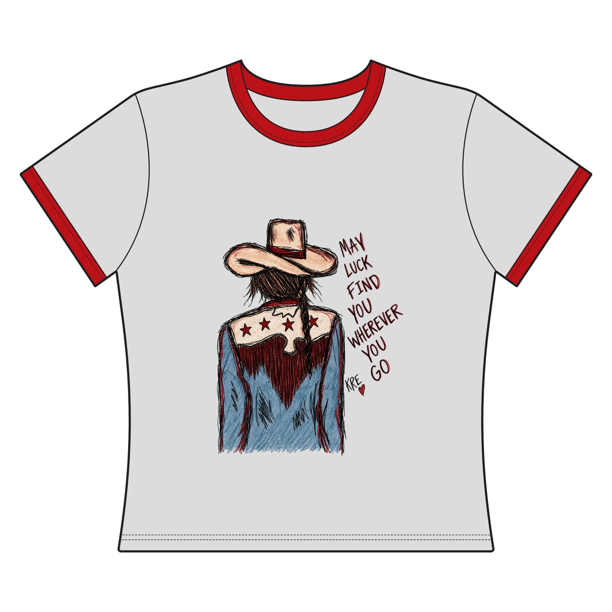 May luck find you cowgirl ringer tee