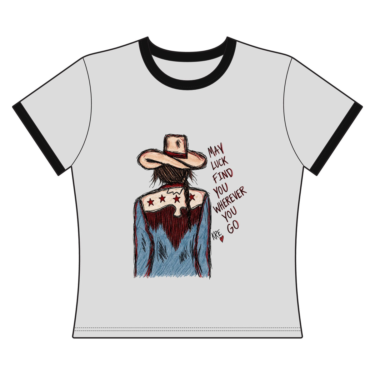 May luck find you cowgirl ringer tee