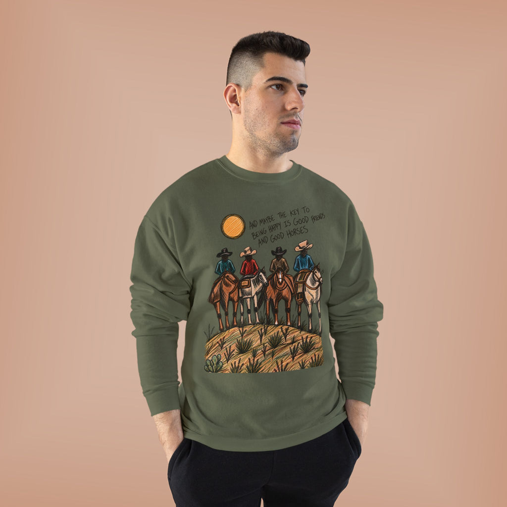 Good friends and good horses crewneck