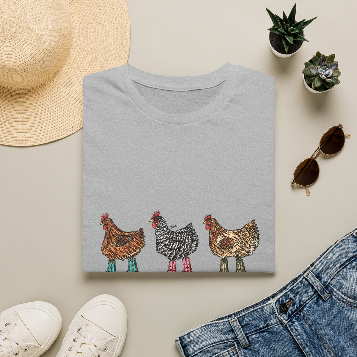 Cowboy chickens T-shirt