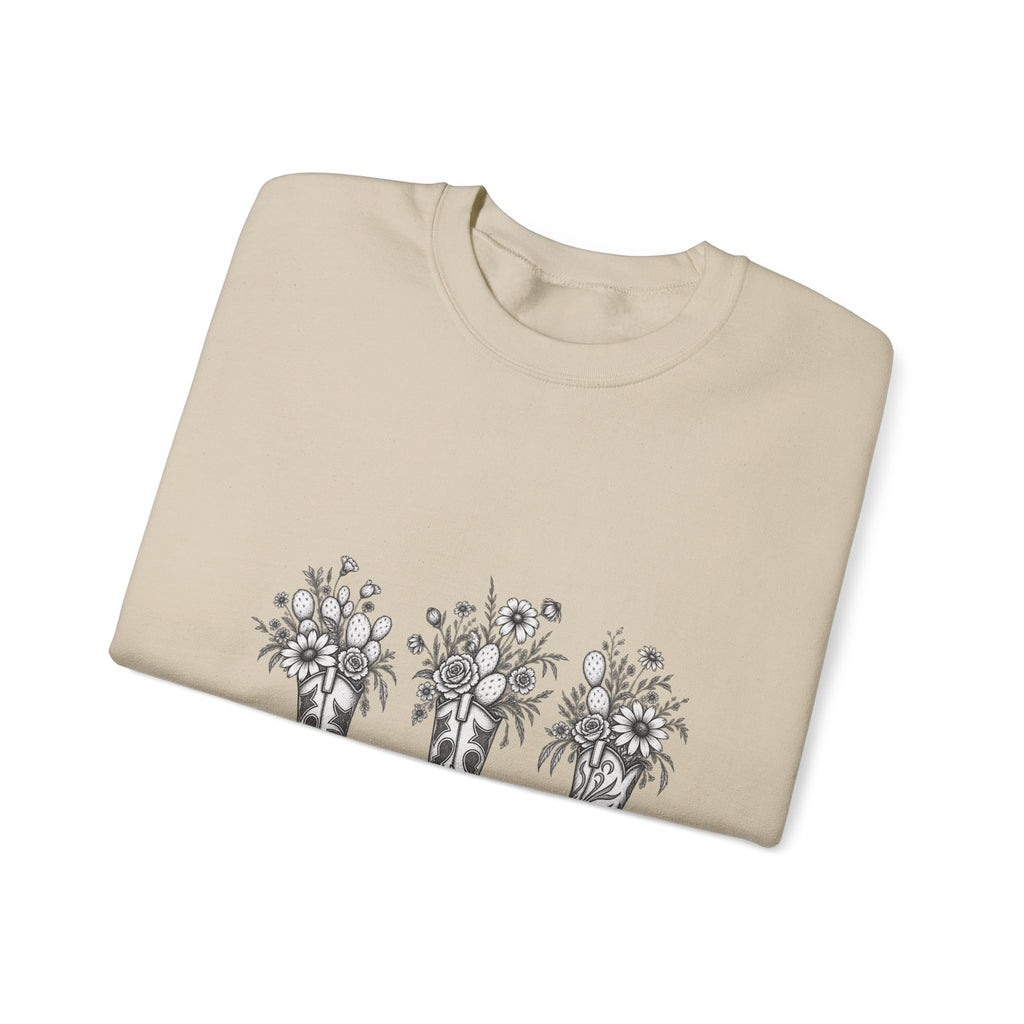 Wild boots & wild flowers Crewneck Sweatshirt