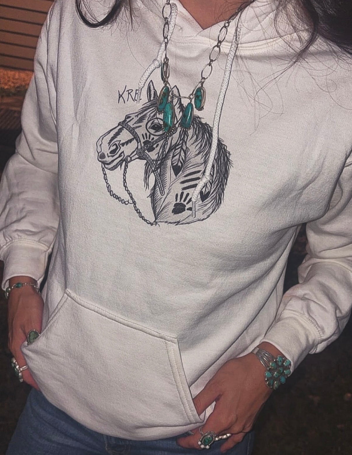Hand drawn war pony Unisex Heavy Blend™ Hooded Sweatshirt